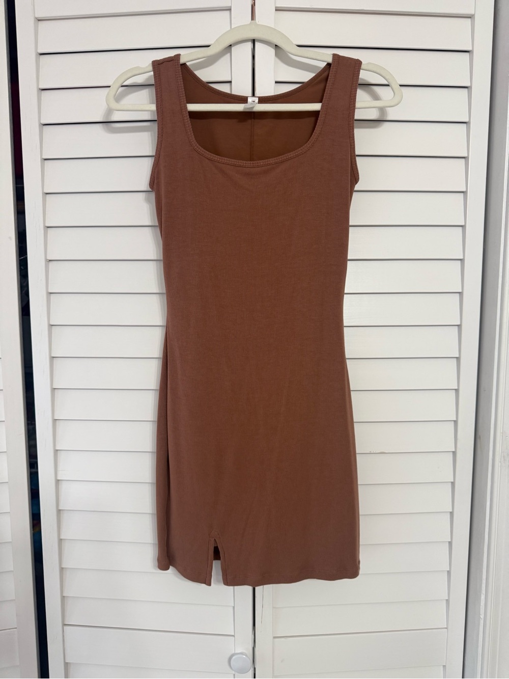 Black and Tan Sleeveless Knit Tank Dresses